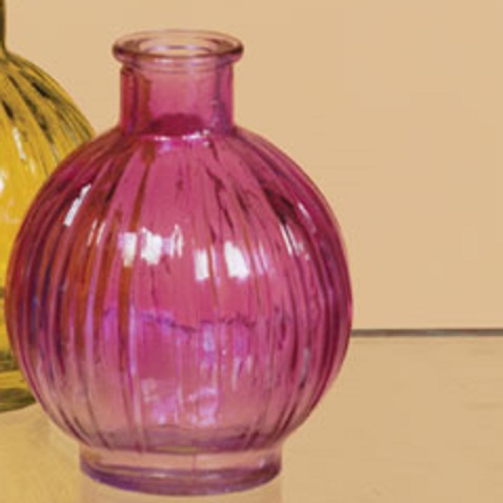 *Purple Glass Bottle Bud Vase/Taper Candle Holder #79546-P (NWT)